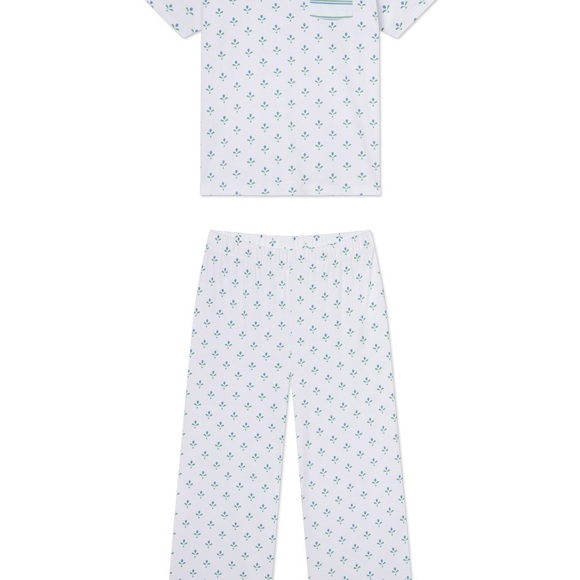 NWT Lake Women’s Pima Cotton Wide Leg PJ set/ XL/Serene Blue Multi Blossom - Picture 10 of 10